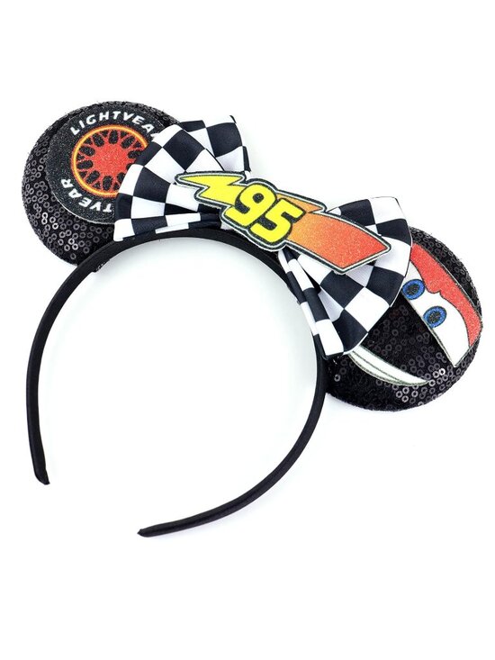Women\'s black Polyester Sequin Bow Mickey Mouse Headband Hair Accessory main image 7